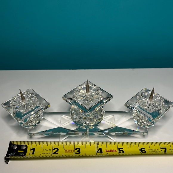 Swarovski Crystal 7600 NR115 3-Light Candle Holder Decorative Candles Retired - Picture 10 of 13